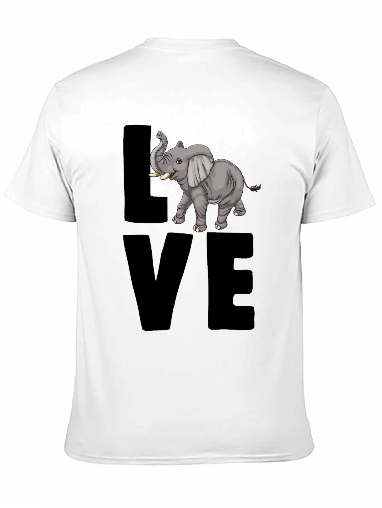 Elephant Love T-Shirt - Mens Black Graphic Tee