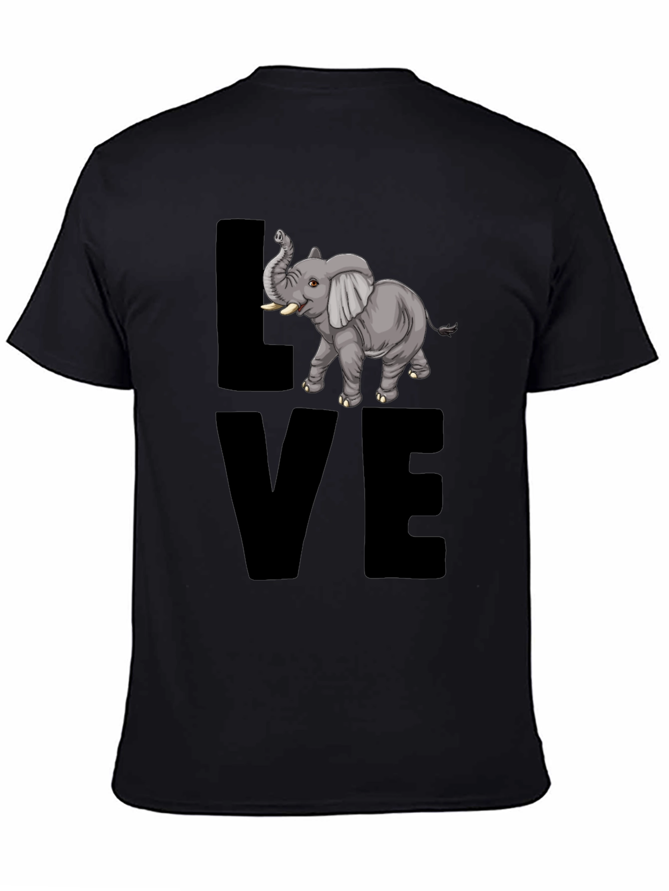 Elephant Love T-Shirt - Mens Black Graphic Tee