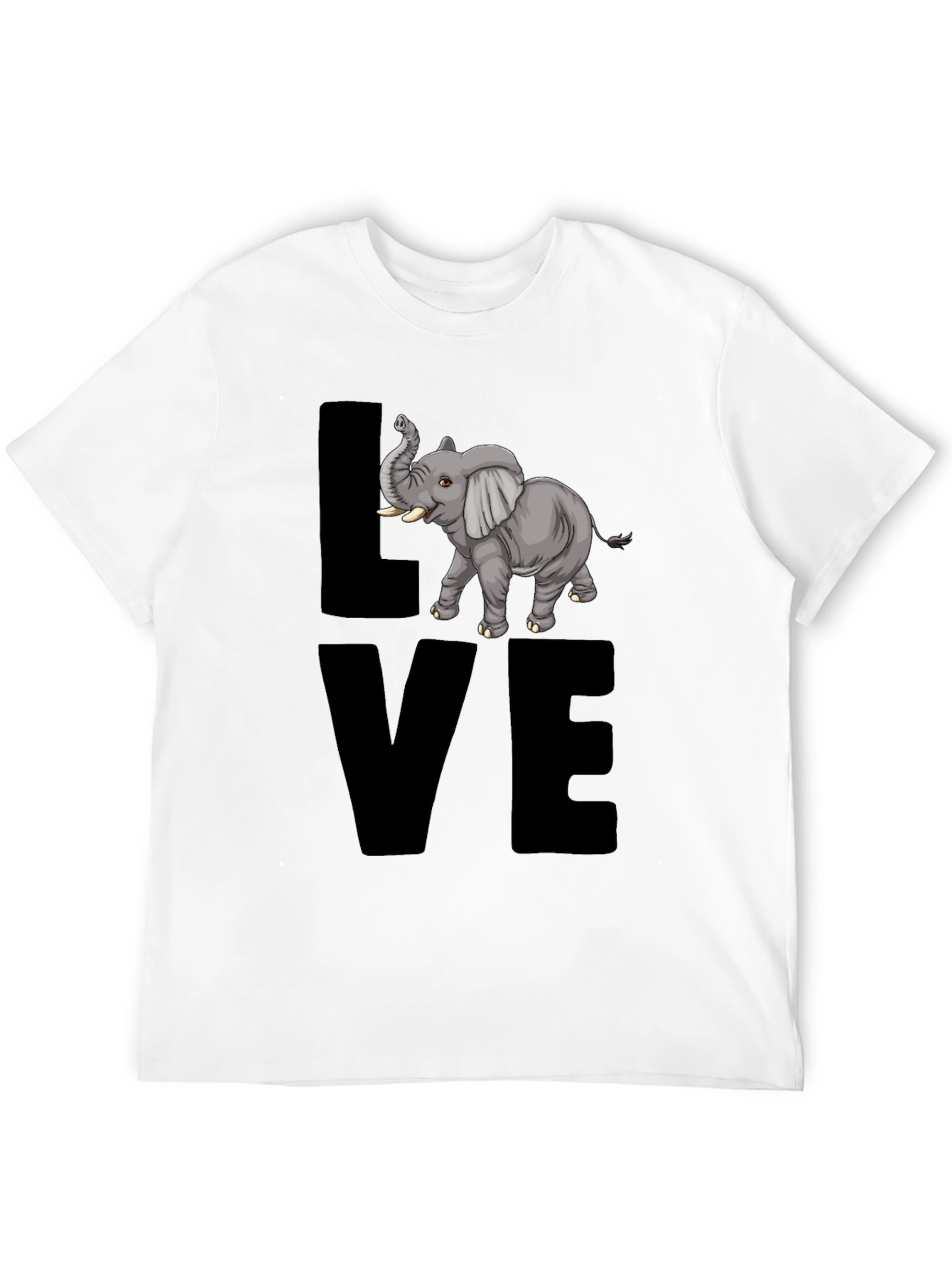 Elephant Love T-Shirt - Mens Black Graphic Tee