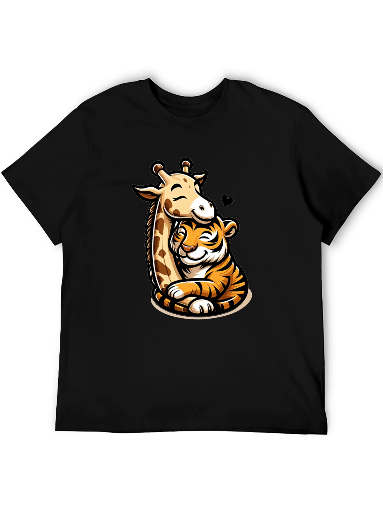 Cute Giraffe and Tiger Hug T-Shirt