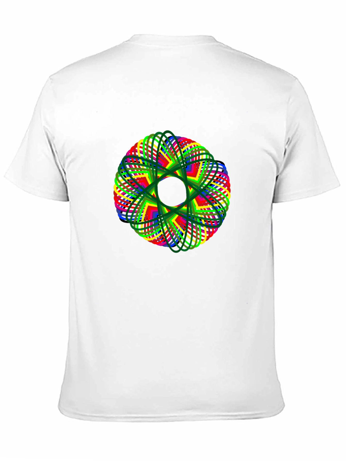 Abstract Geometric Mandala Graphic Print Black T-Shirt
