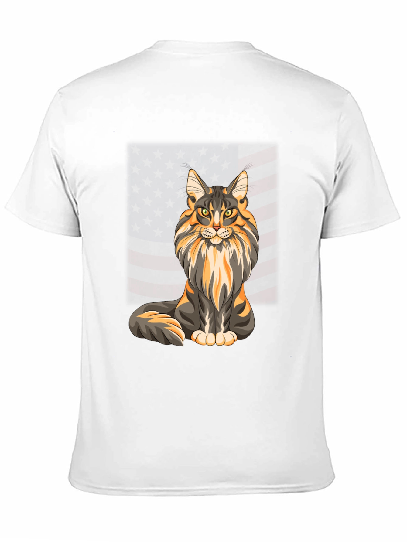 Maine Coon Cat American Flag T-Shirt