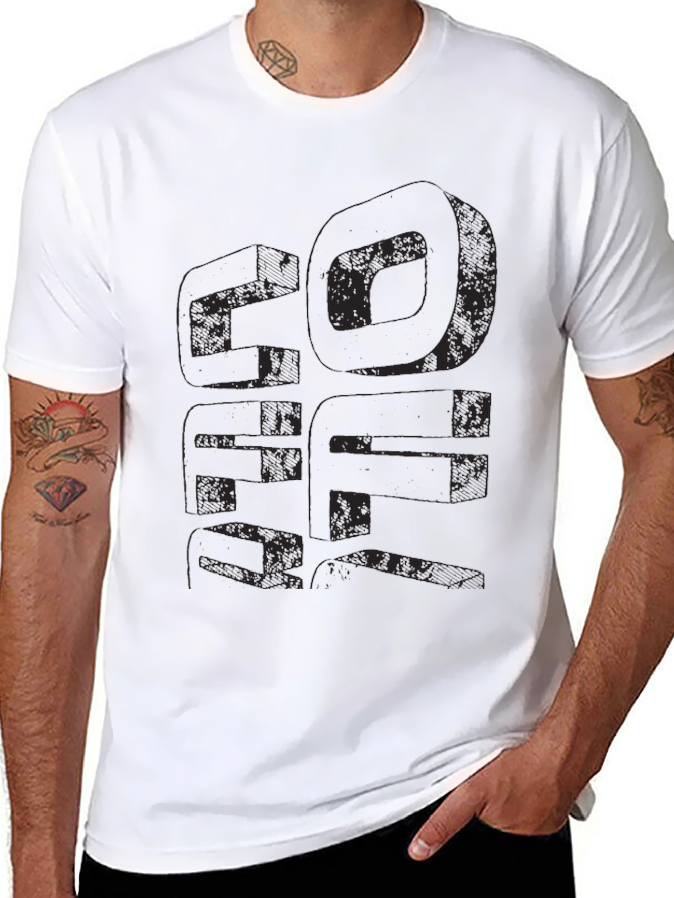 Distressed Graphic Print Tee