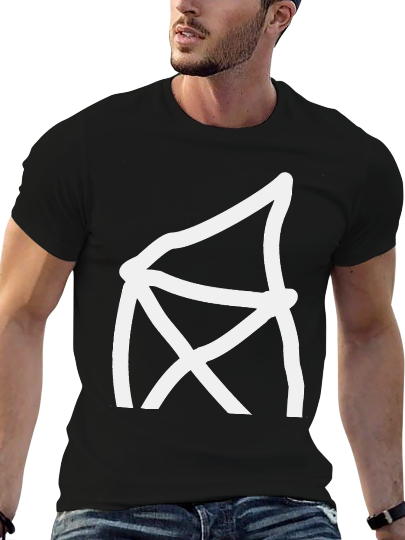 Abstract Graphic Tee - Modern Black T-Shirt