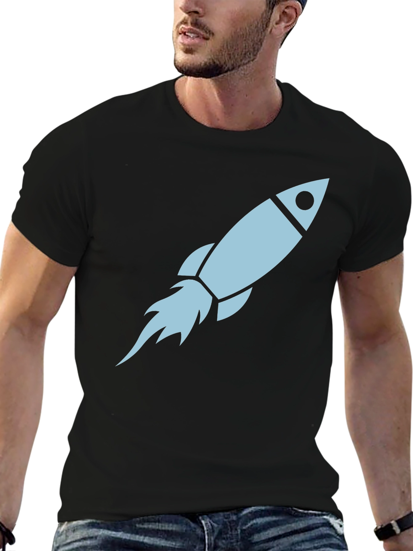 Rocket Graphic Tee - Mens Black T-Shirt