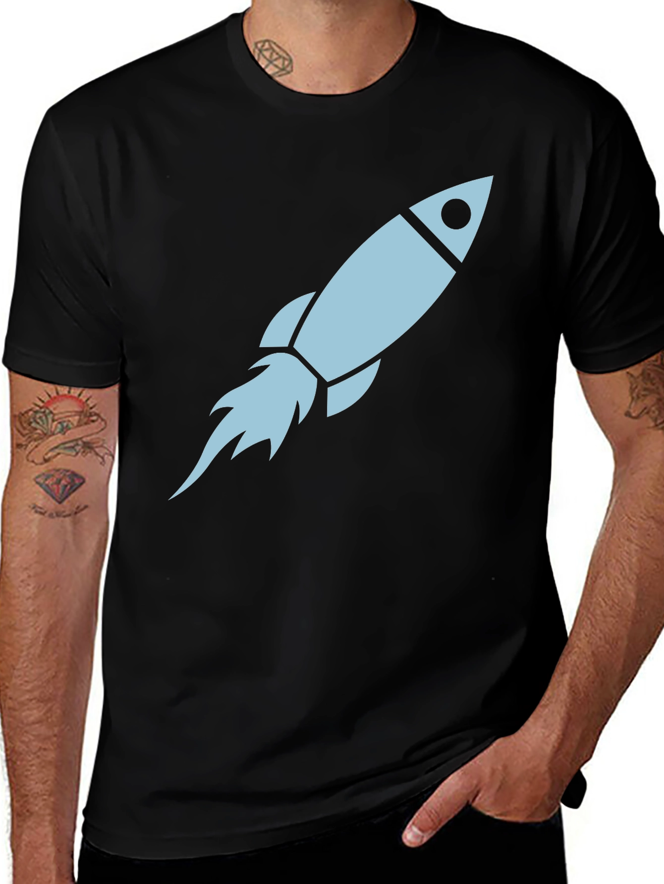 Rocket Graphic Tee - Mens Black T-Shirt