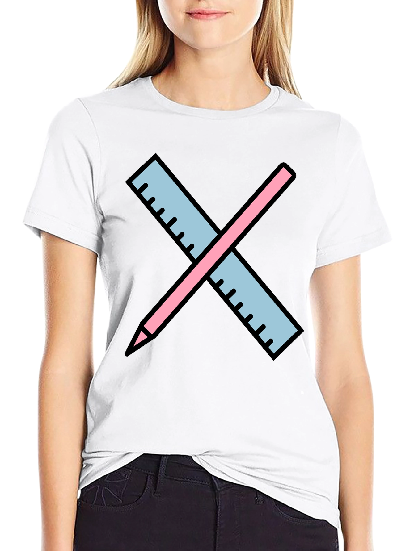 Drafting Tee - Ruler & Pencil Design