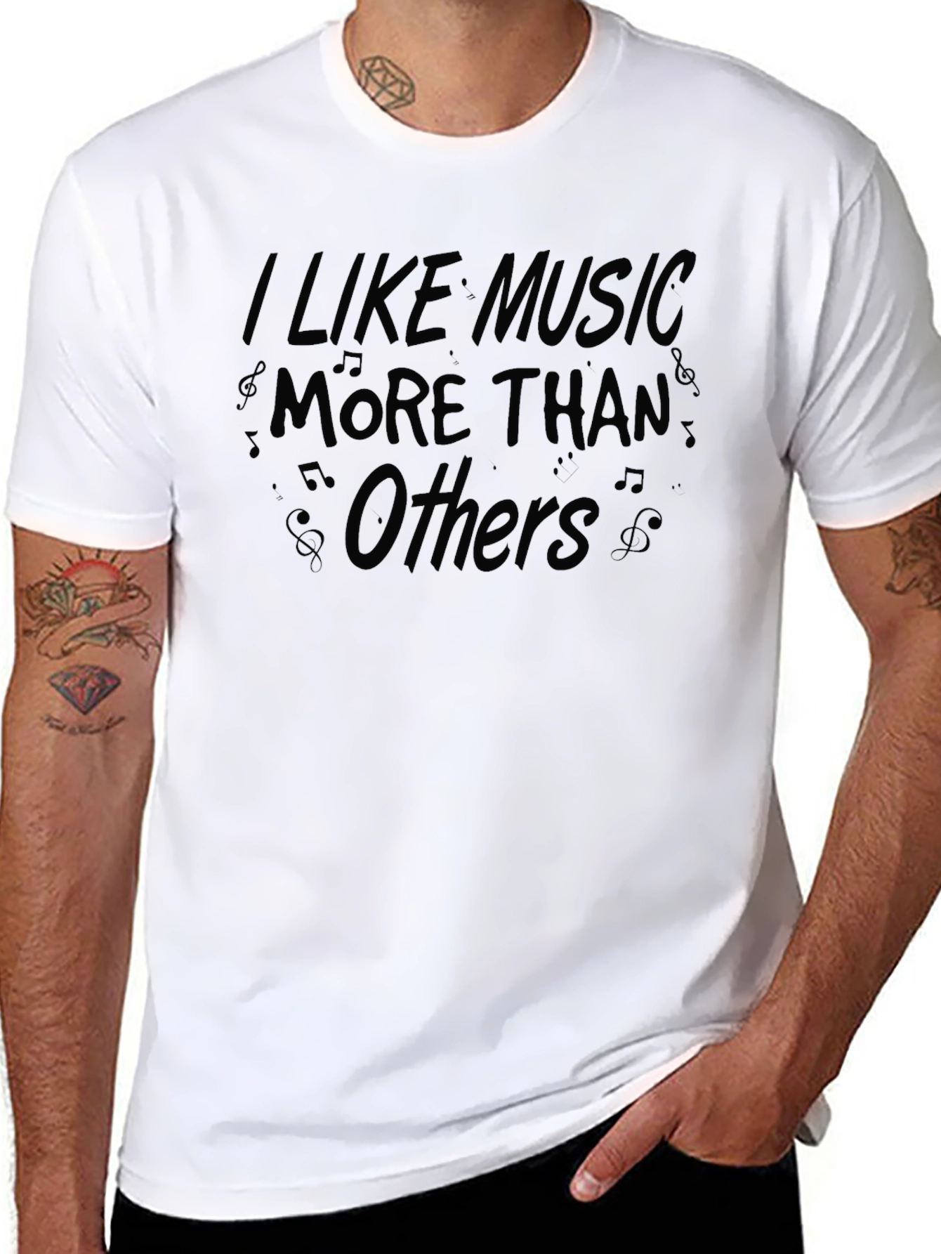 Music Lovers Black Graphic T-Shirt