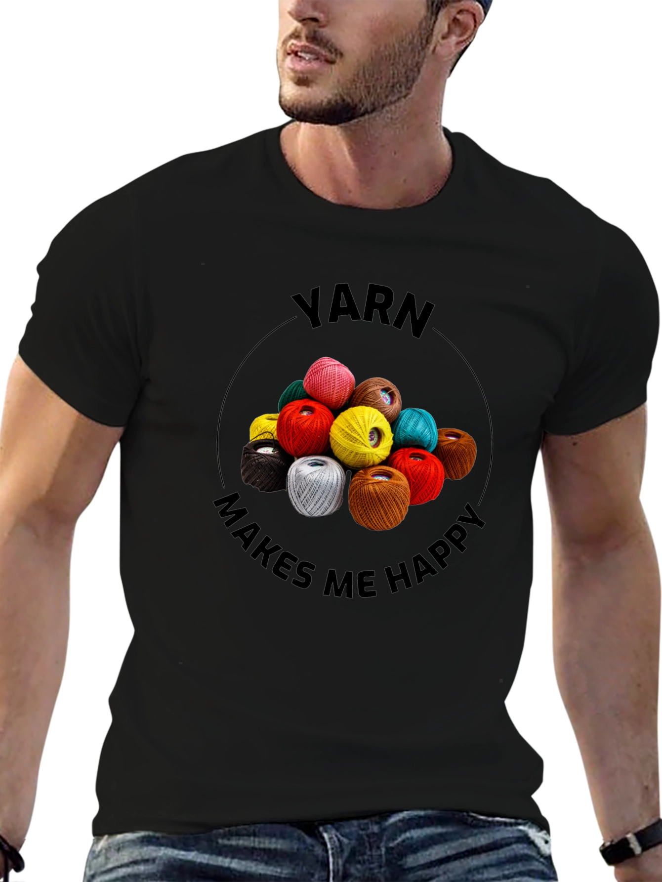 Yarn Makes Me Happy T-Shirt - Crafting Tee