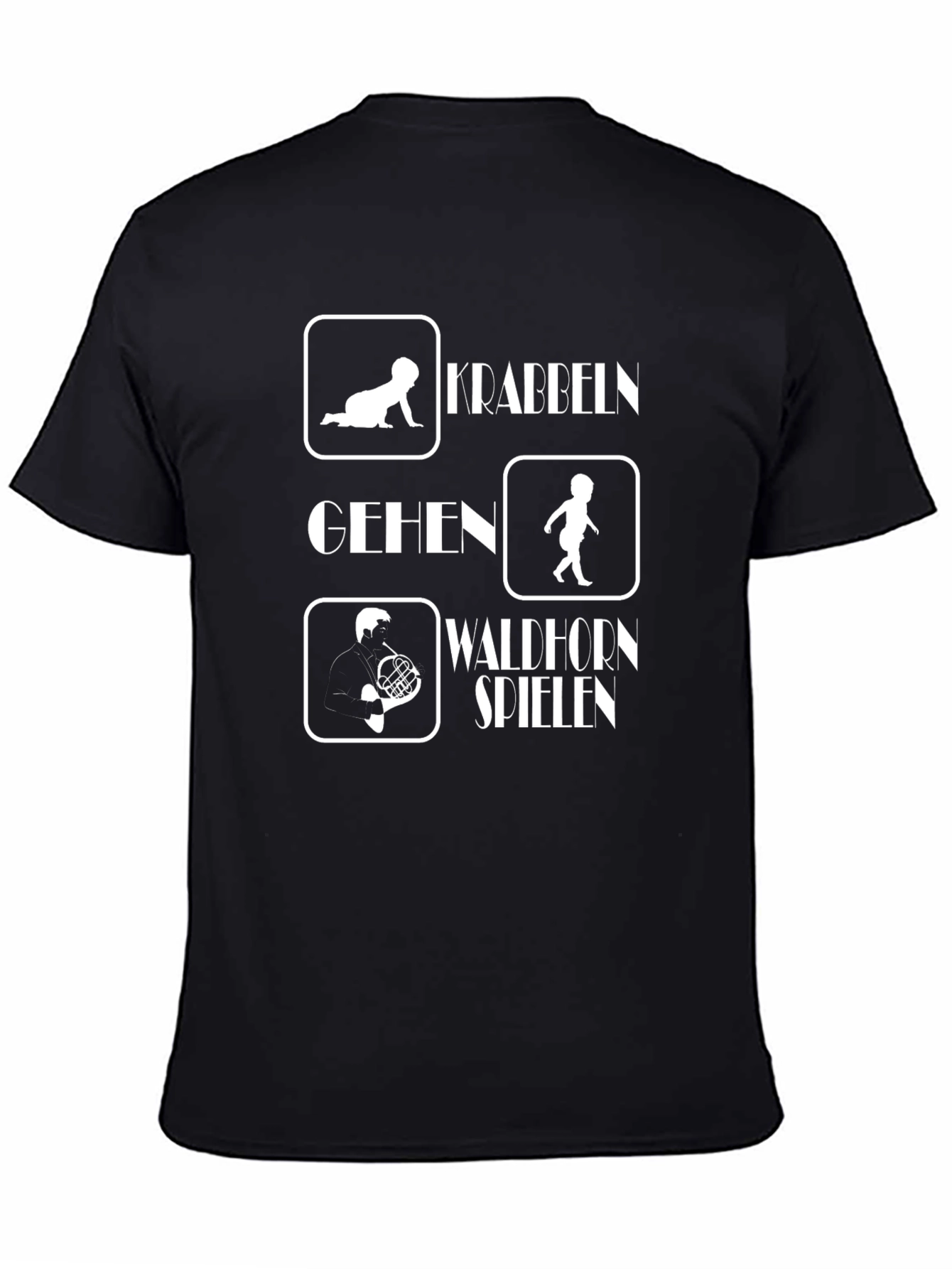 Krabbeln Gehen Waldhorn Spielen T-Shirt