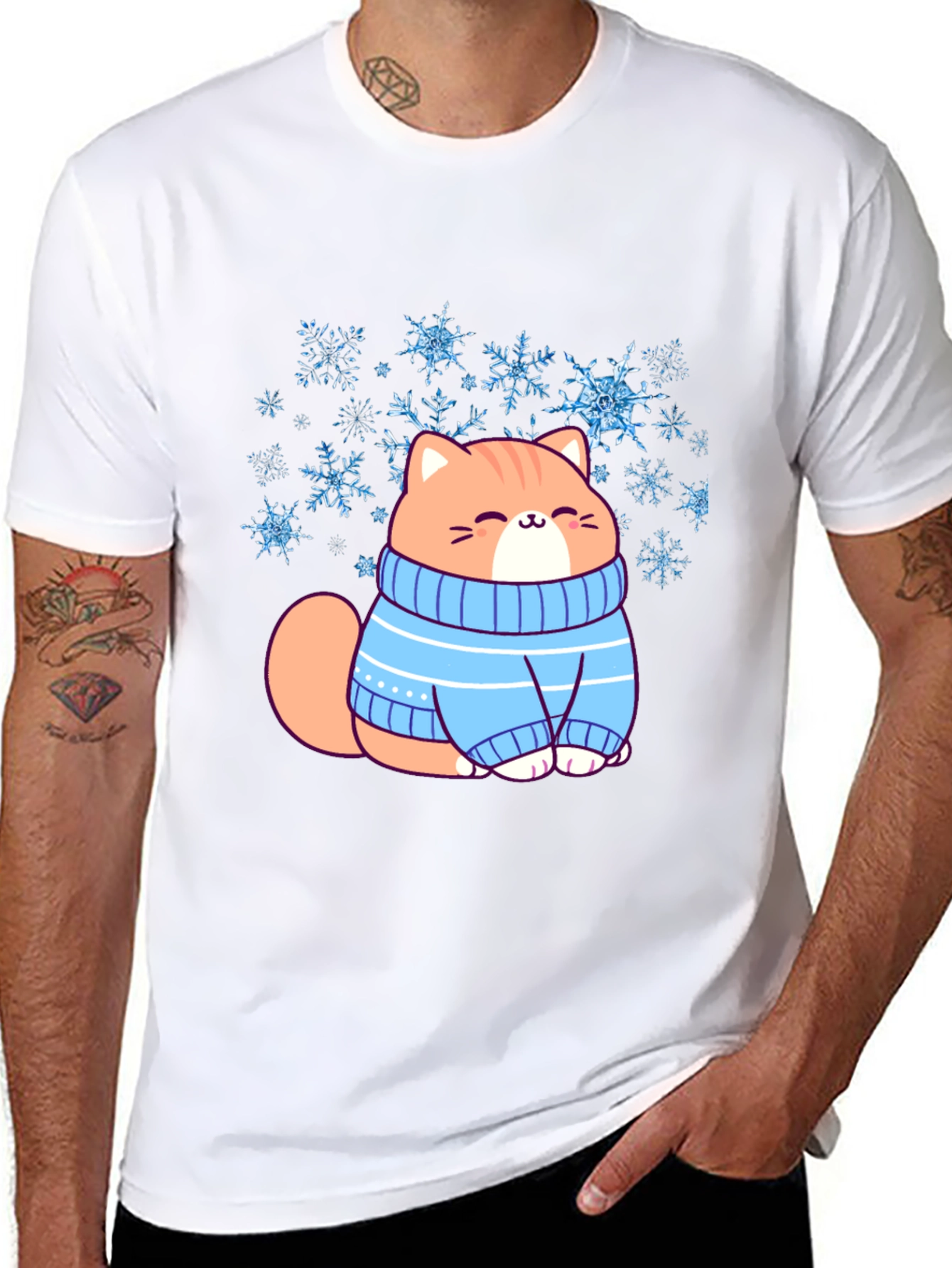 Cat in Sweater Graphic T-Shirt