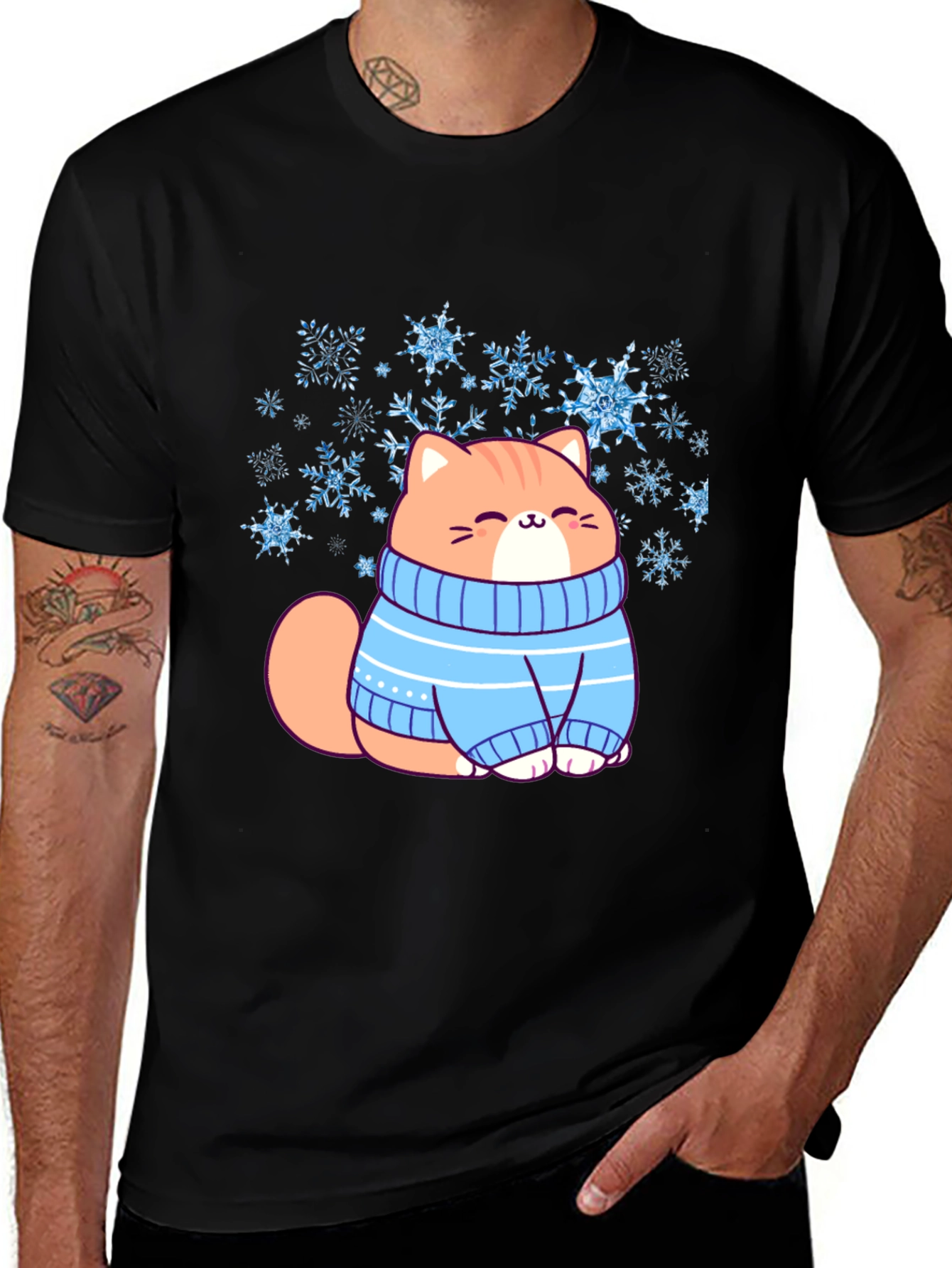 Cat in Sweater Graphic T-Shirt
