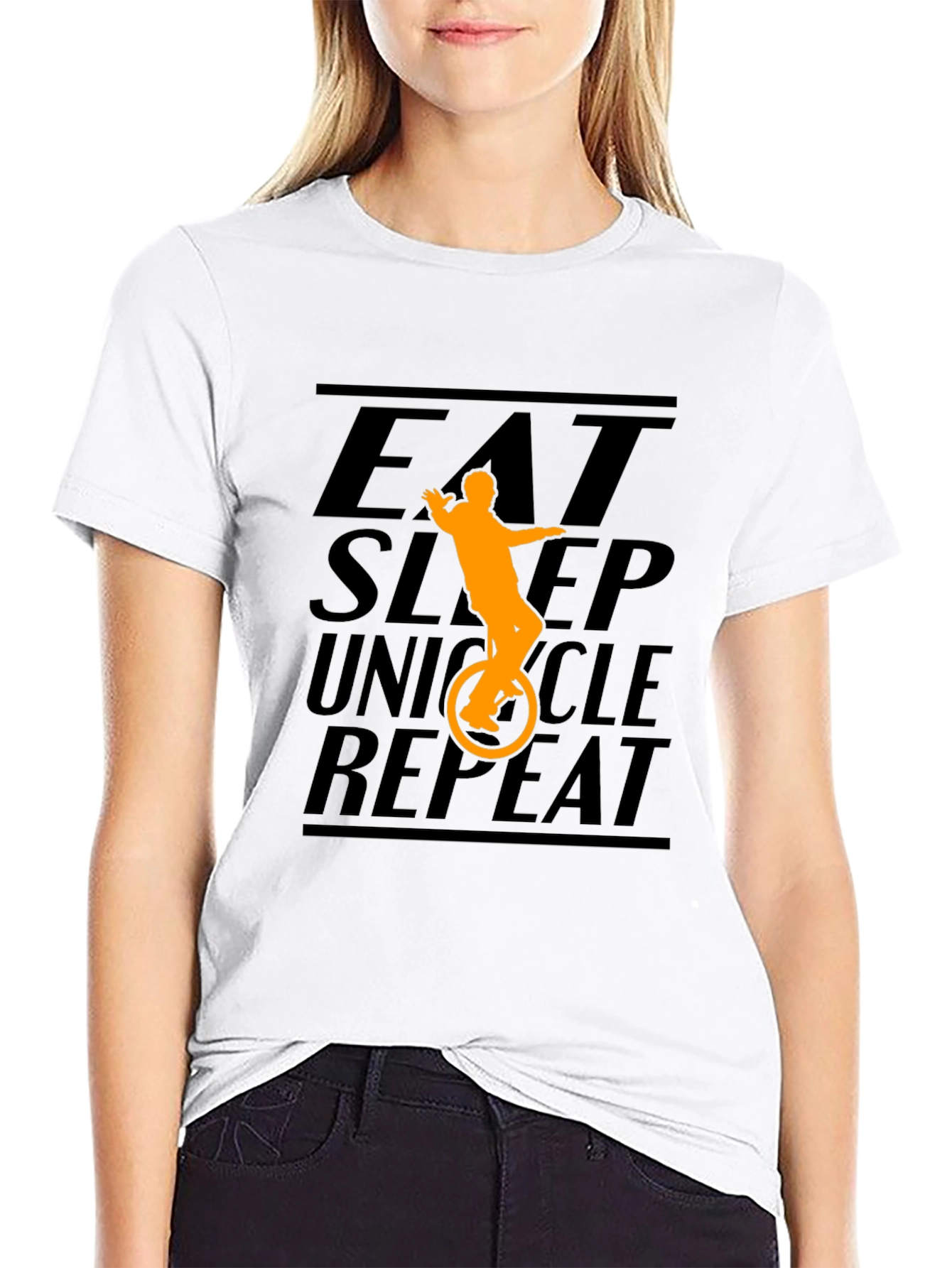 Eat Sleep Unicycle Repeat Graphic Tee