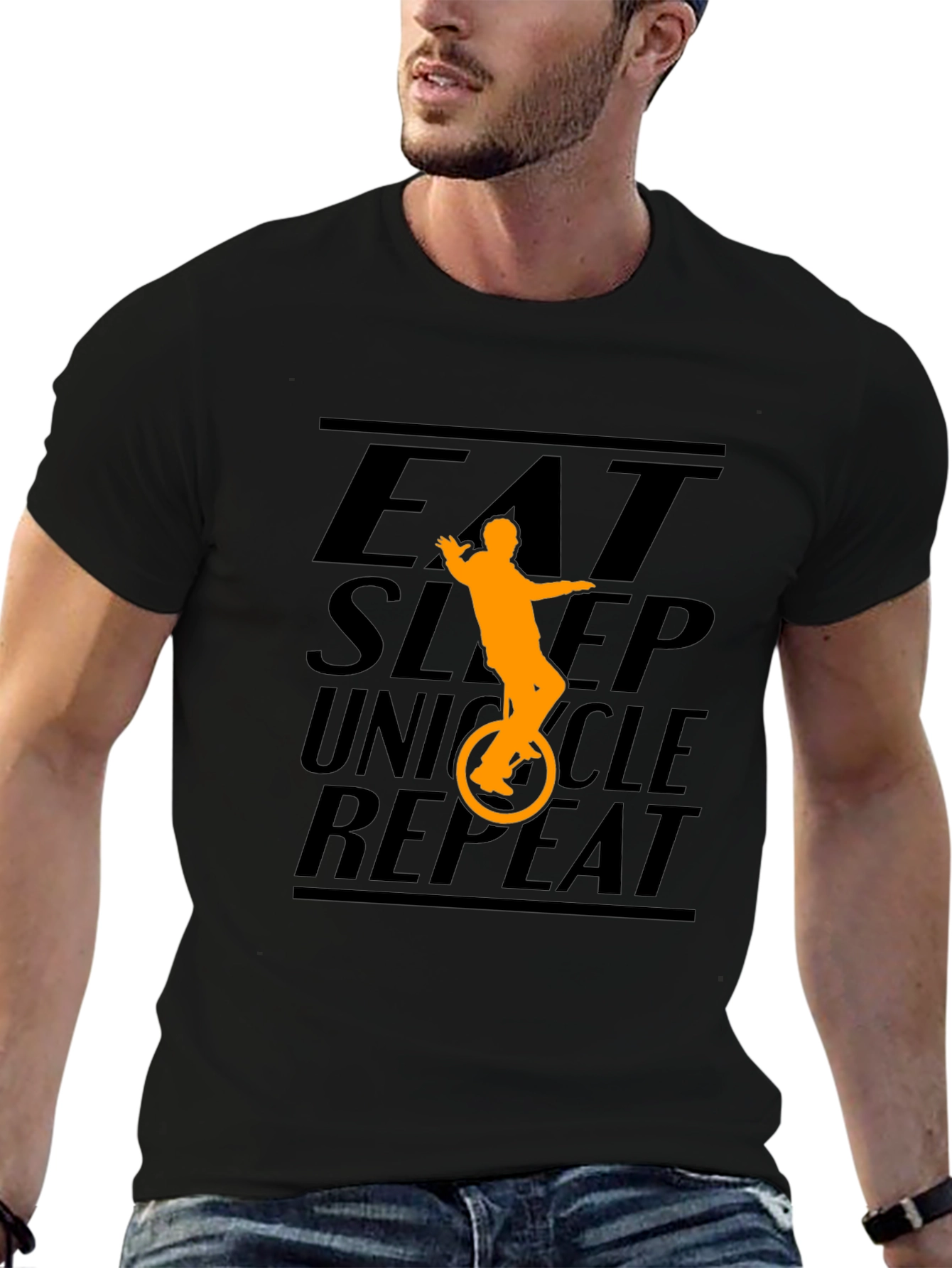 Eat Sleep Unicycle Repeat Graphic Tee