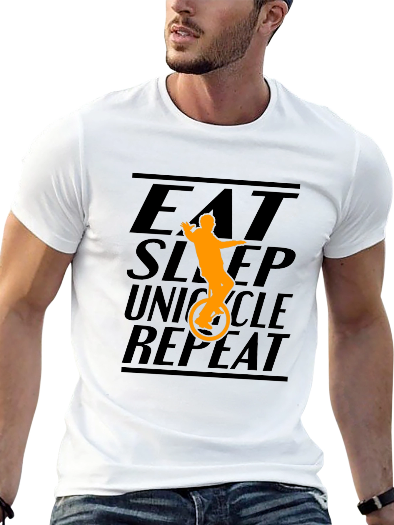 Eat Sleep Unicycle Repeat Graphic Tee