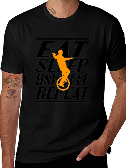 Eat Sleep Unicycle Repeat Graphic Tee