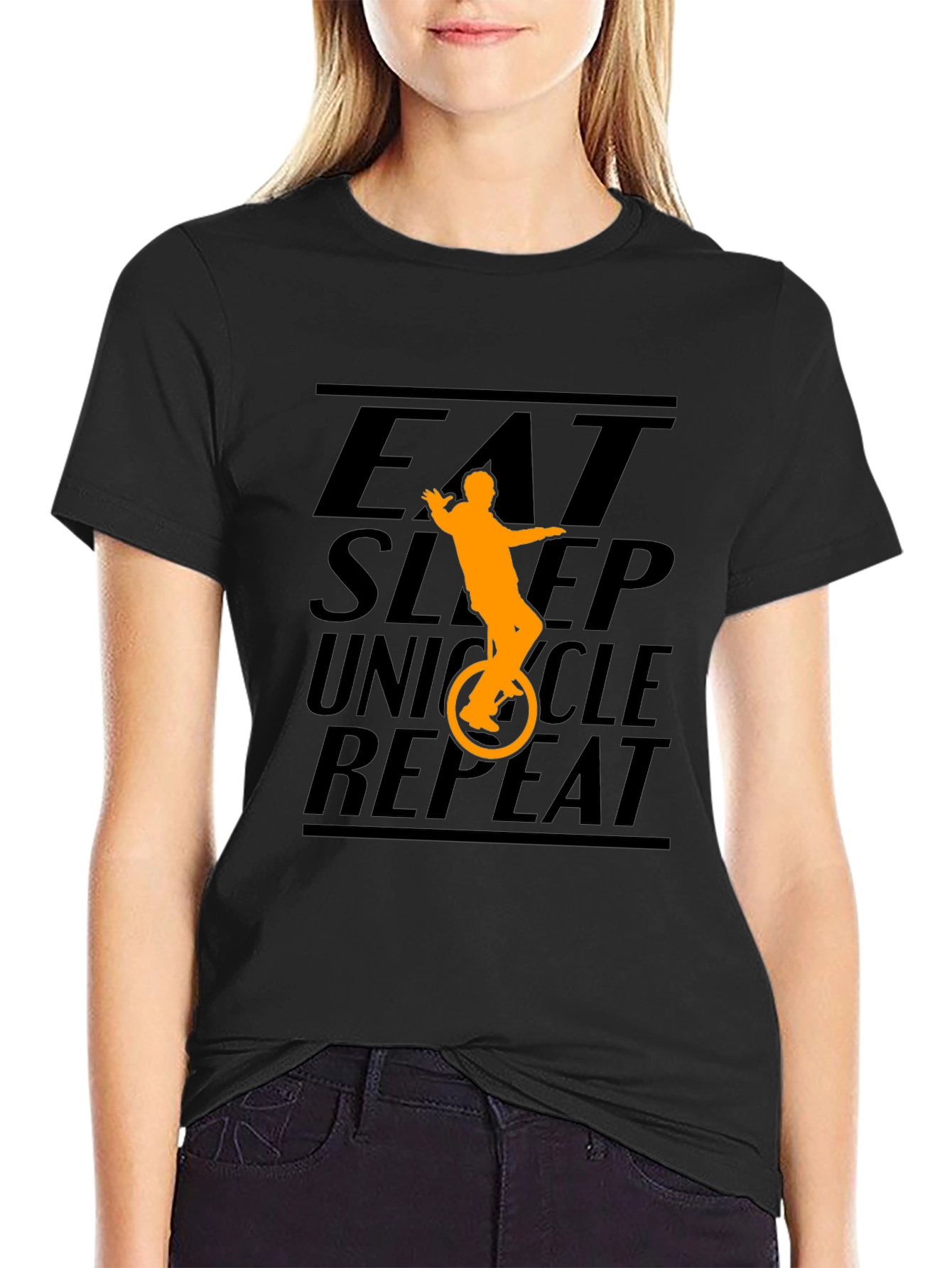 Eat Sleep Unicycle Repeat Graphic Tee