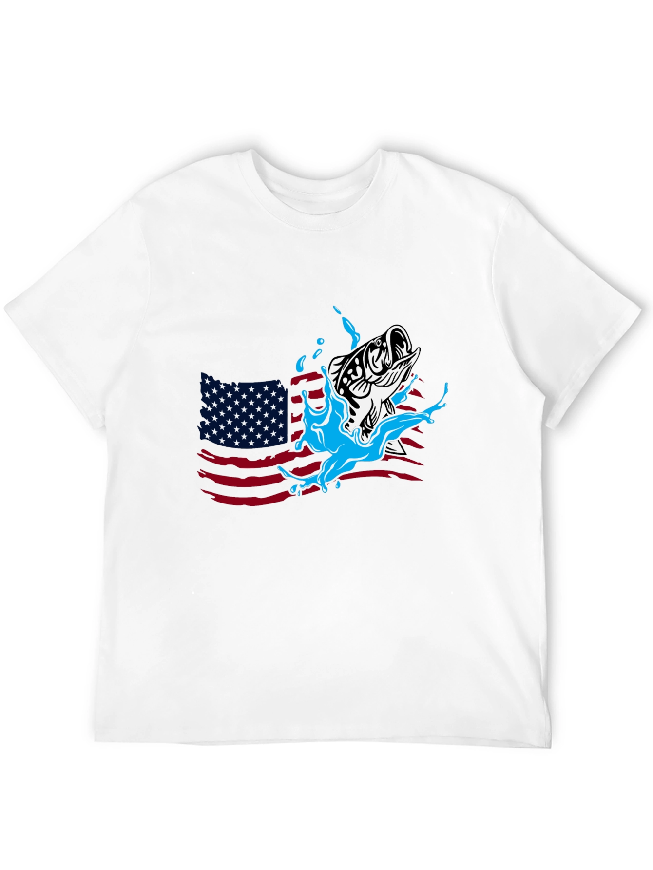American Fish Graphic T-Shirt - Patriotic Style