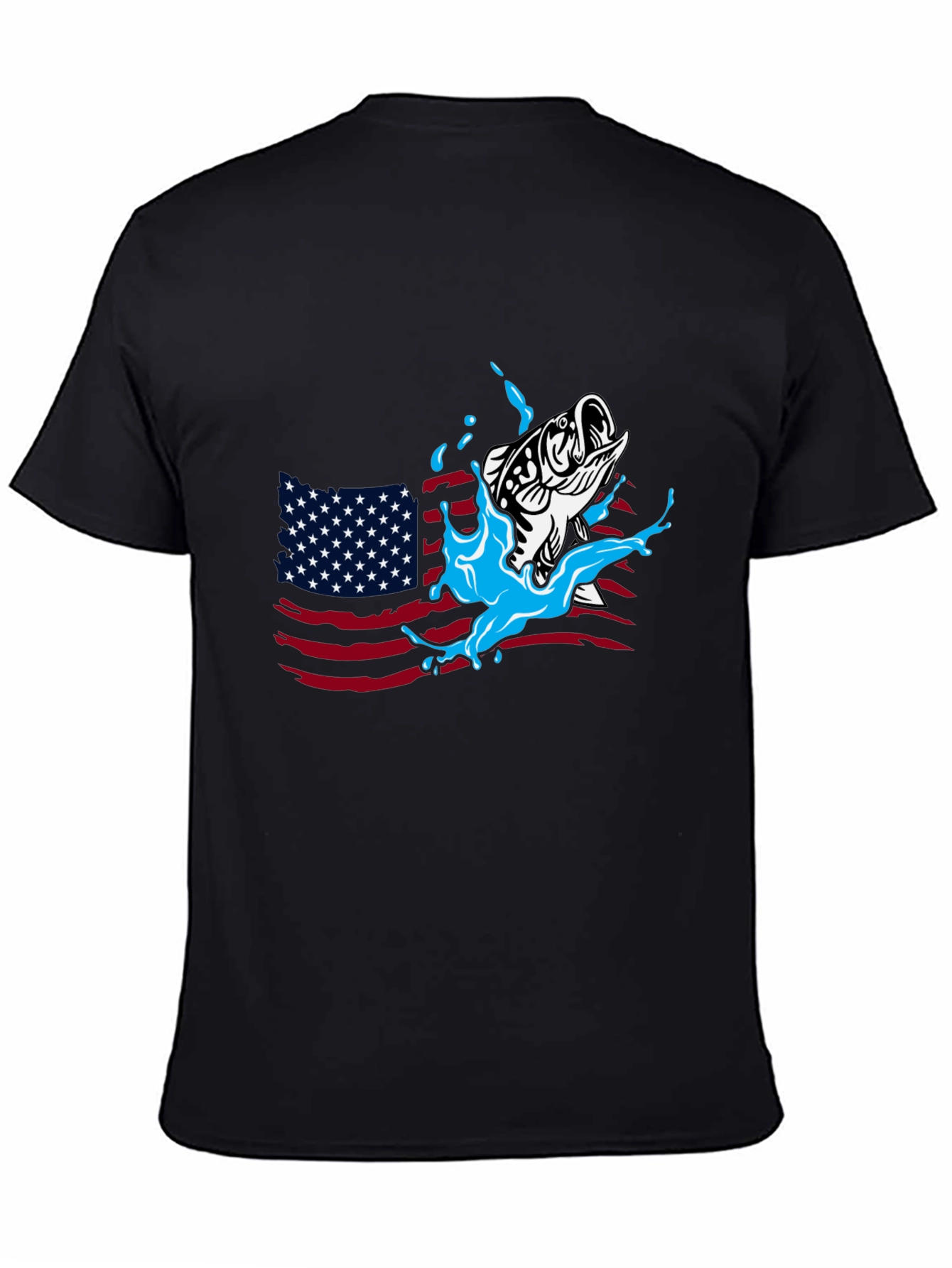 American Fish Graphic T-Shirt - Patriotic Style