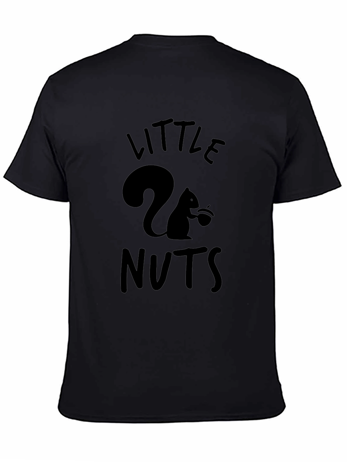 Little Nuts Squirrel Graphic Tee - Black