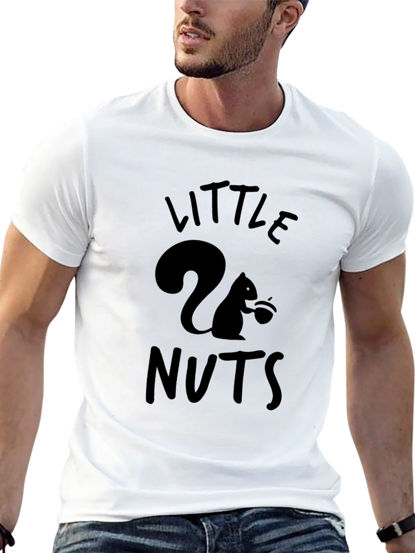 Little Nuts Squirrel Graphic Tee - Black