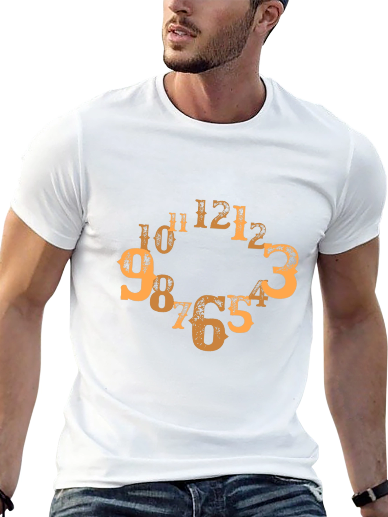 Abstract Clock Number T-Shirt - Unique Design