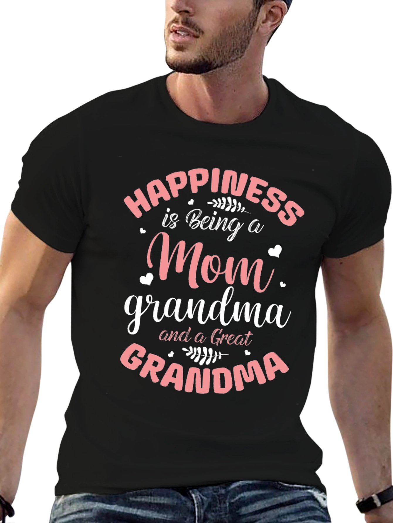 Happiness Is Being A Mom Grandma Great Grandma T-Shirt