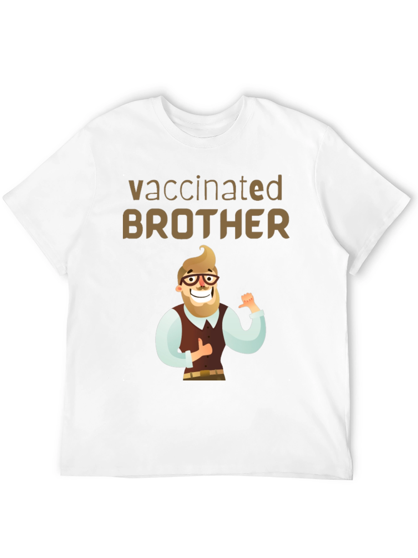 Vaccinated Brother T-Shirt - Cartoon Design