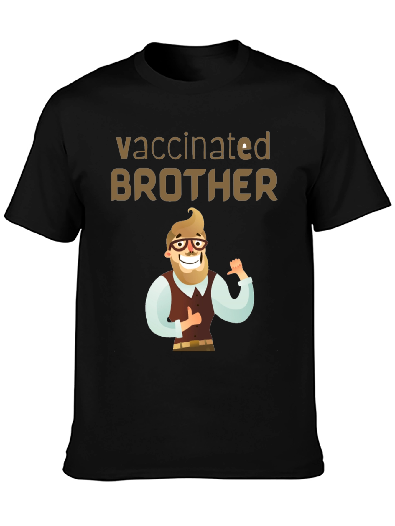 Vaccinated Brother T-Shirt - Cartoon Design