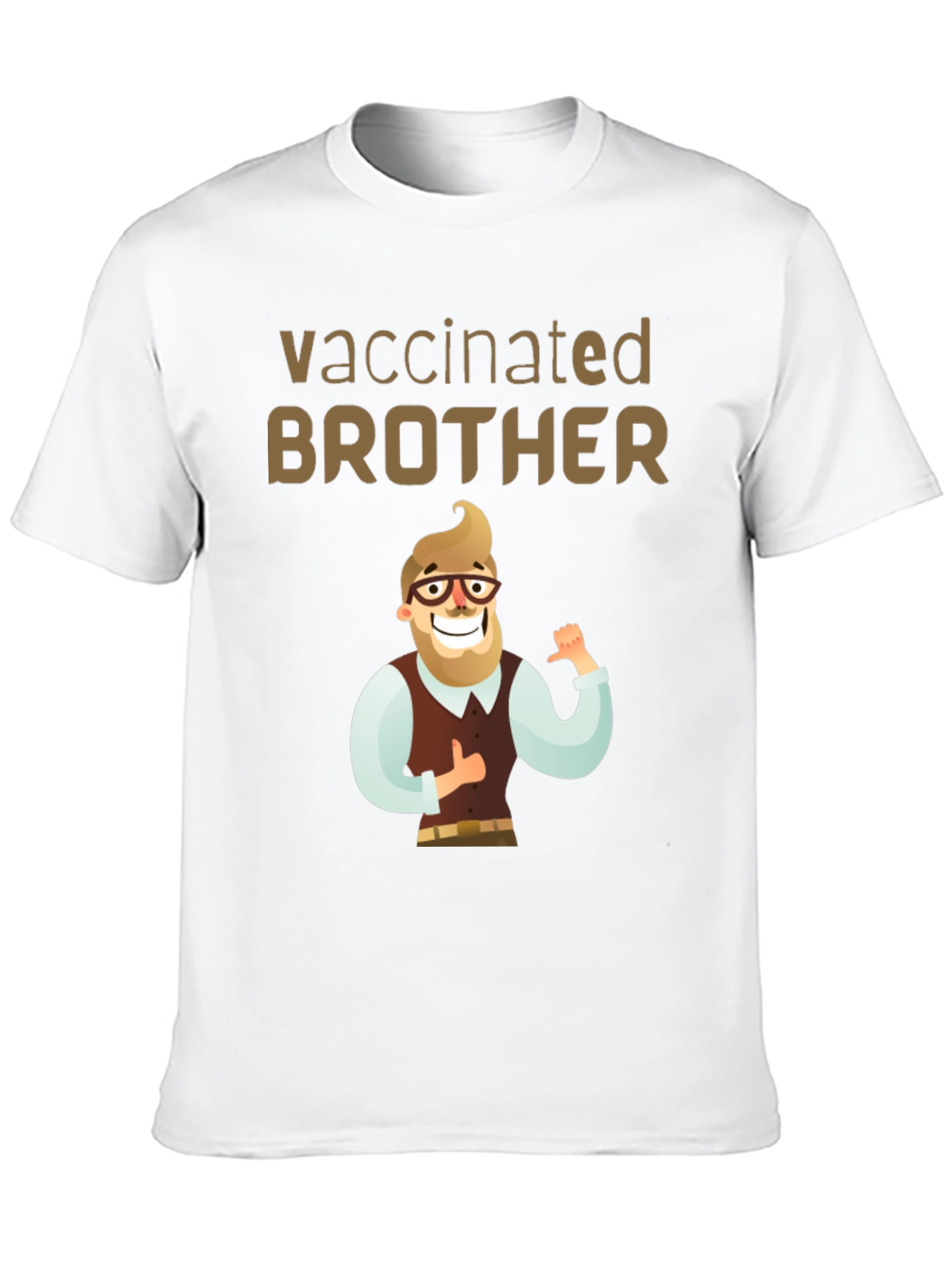 Vaccinated Brother T-Shirt - Cartoon Design