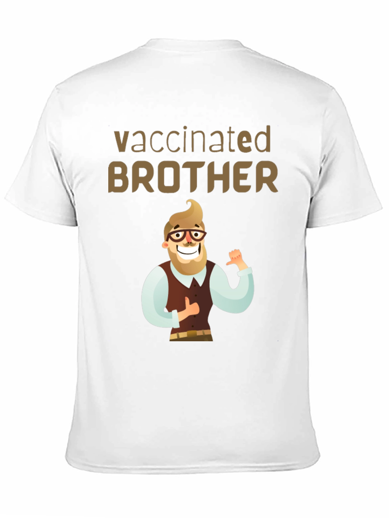 Vaccinated Brother T-Shirt - Cartoon Design