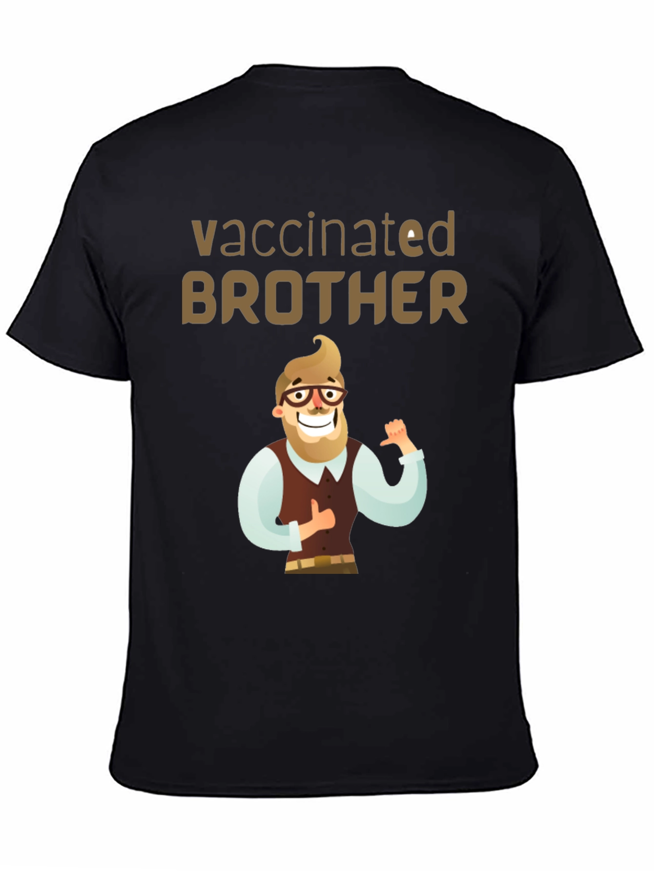 Vaccinated Brother T-Shirt - Cartoon Design