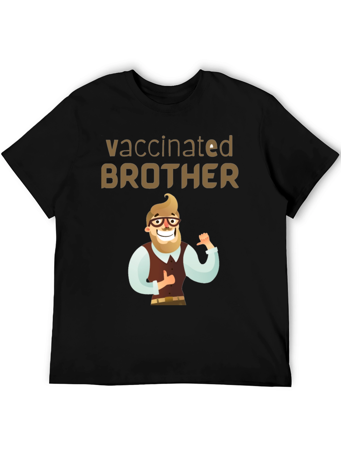 Vaccinated Brother T-Shirt - Cartoon Design