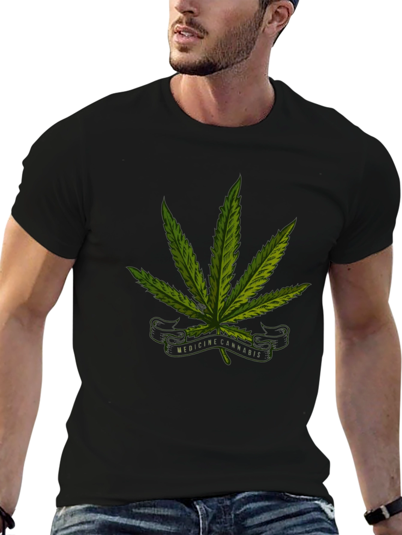 Cannabis Medicine Graphic Black T-Shirt