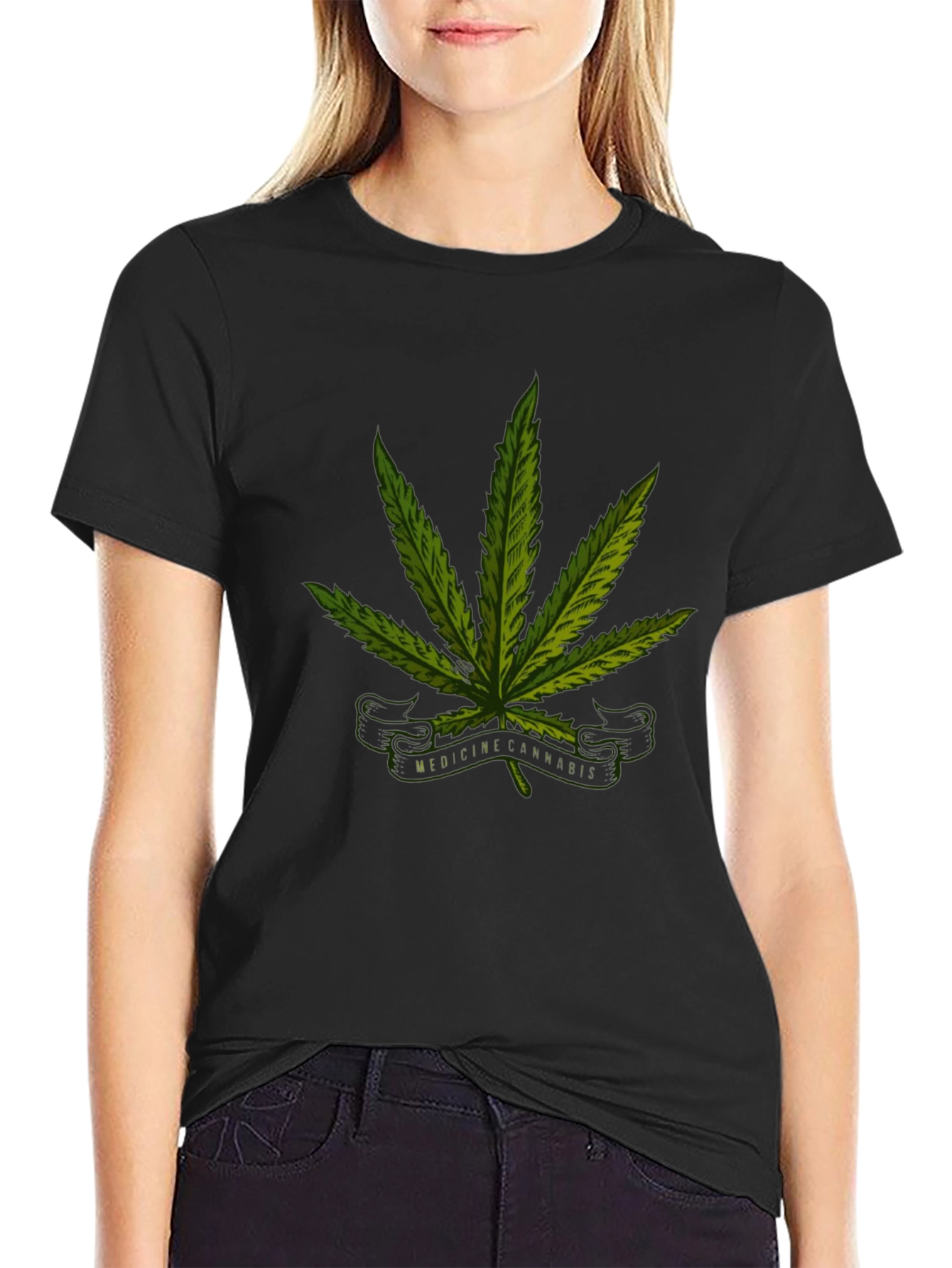 Cannabis Medicine Graphic Black T-Shirt