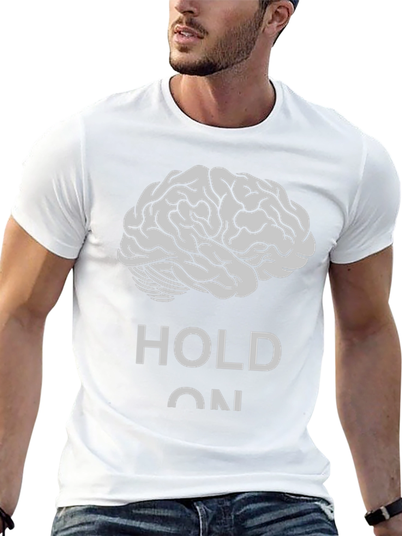 Brain Hold On Black T-Shirt