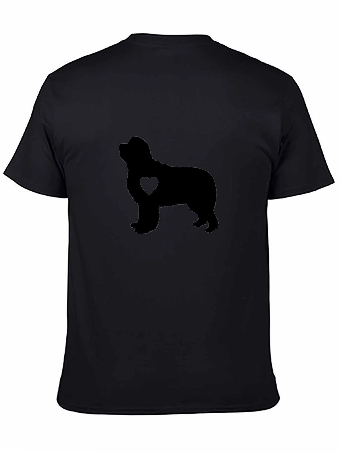 Dog Lover Black Tee with Heart Silhouette