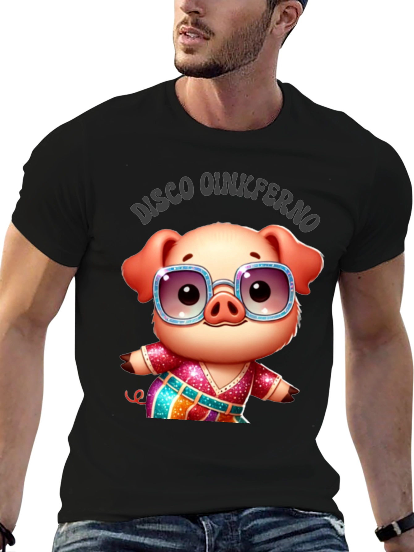 Disco Oinkferno Pig T-Shirt - Cute & Fun!