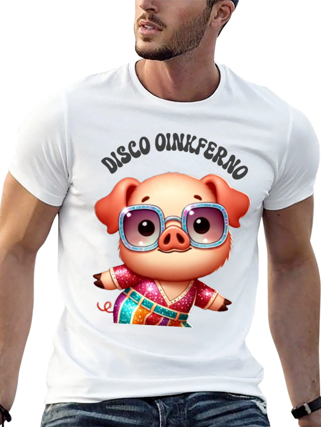 Disco Oinkferno Pig T-Shirt - Cute & Fun!