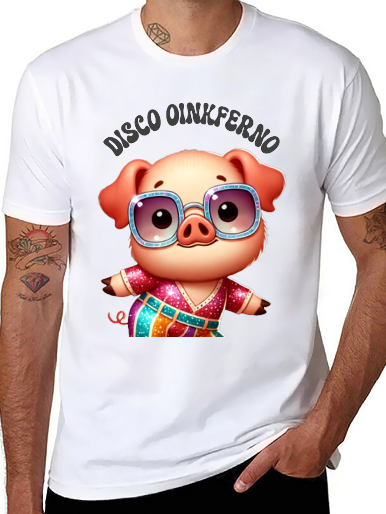Disco Oinkferno Pig T-Shirt - Cute & Fun!