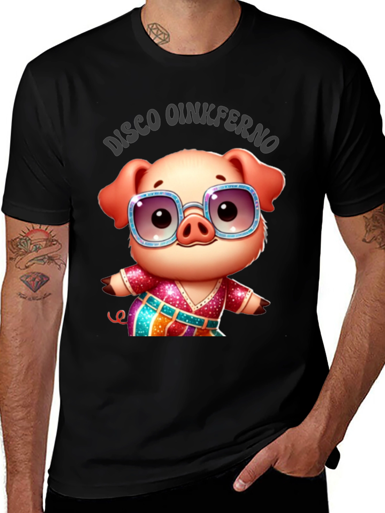 Disco Oinkferno Pig T-Shirt - Cute & Fun!
