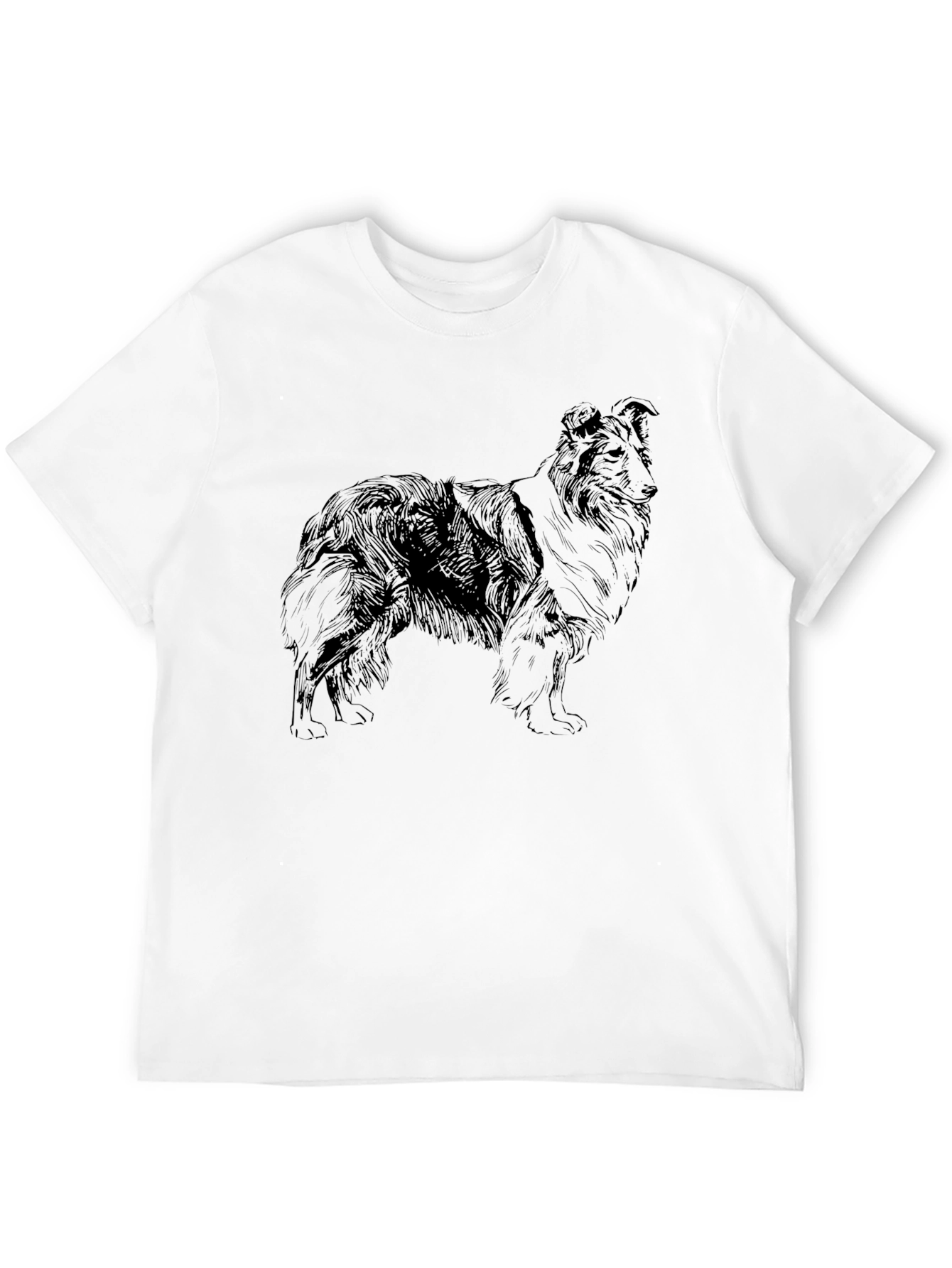 Dog Sketch T-Shirt - Mens Black Tee