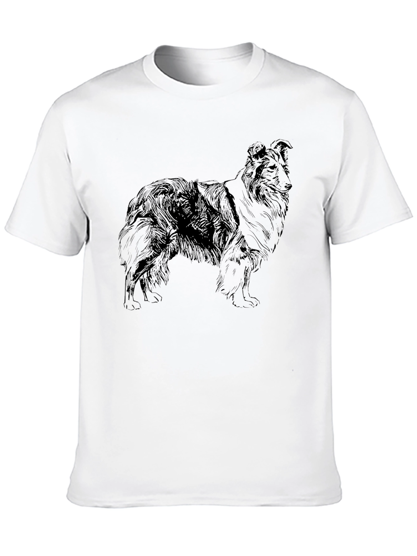 Dog Sketch T-Shirt - Mens Black Tee