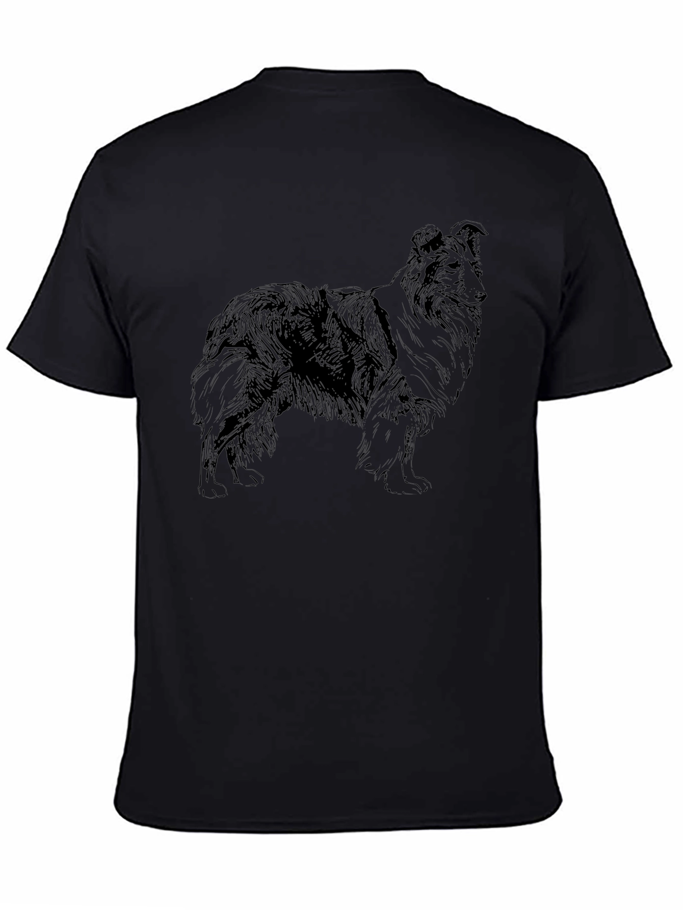 Dog Sketch T-Shirt - Mens Black Tee