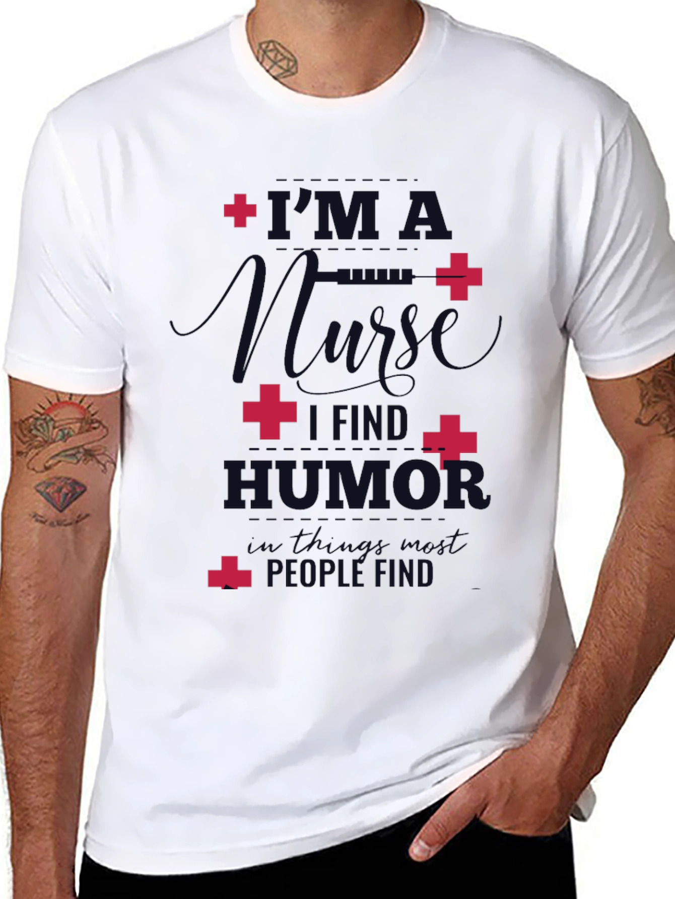 Nurse Humor Black Graphic T-Shirt