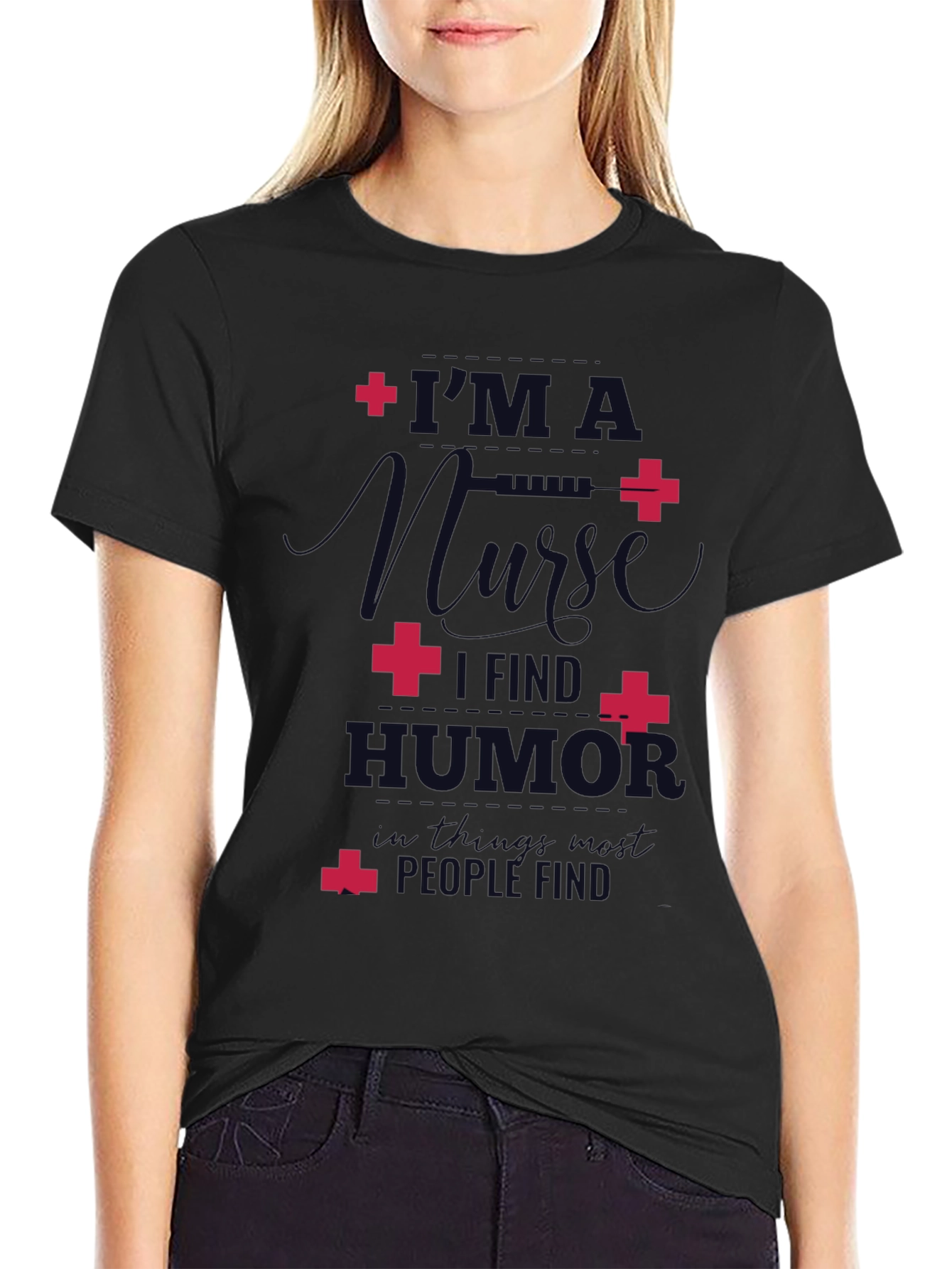 Nurse Humor Black Graphic T-Shirt