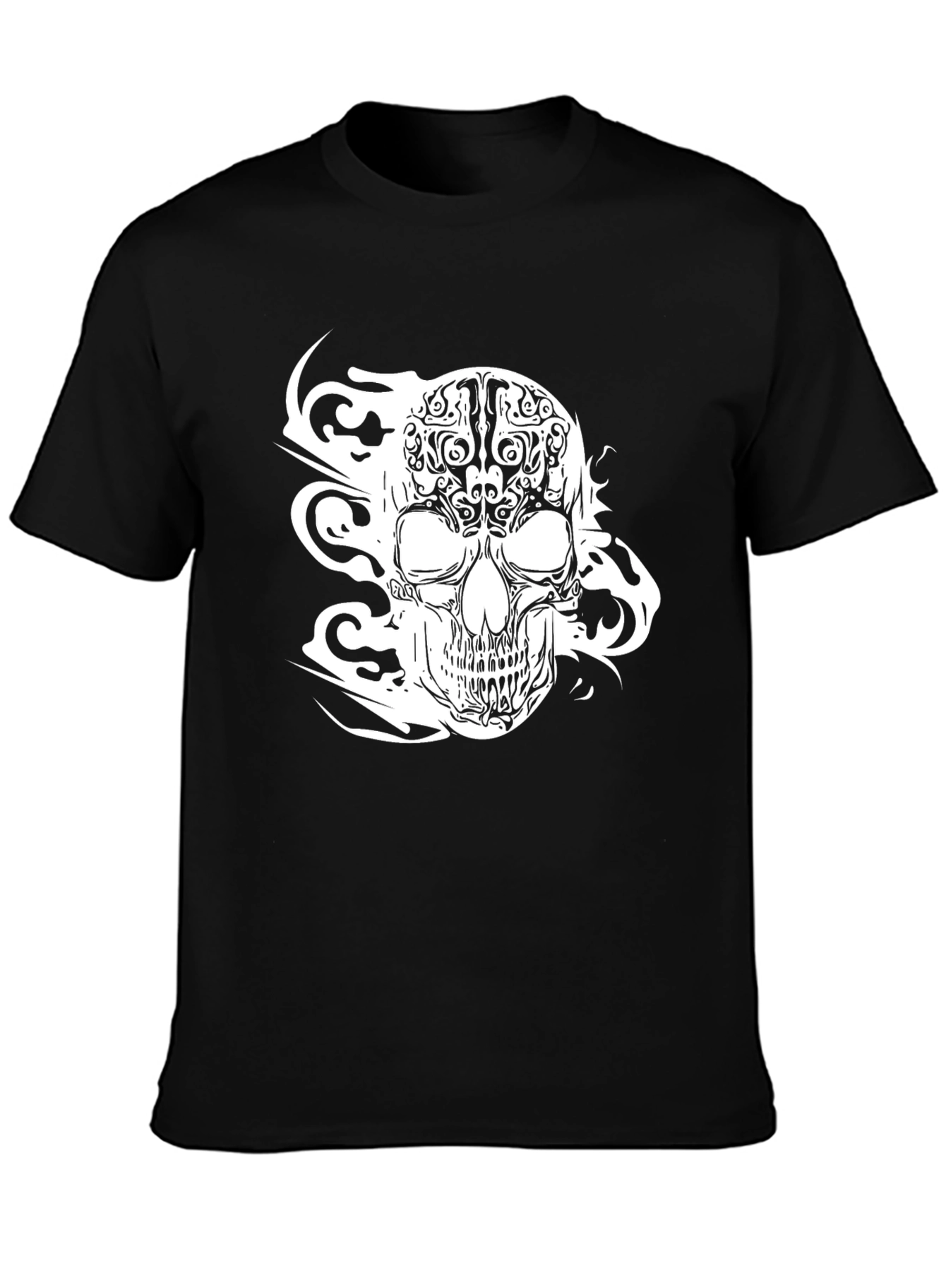 Skull Graphic Print Black T-Shirt