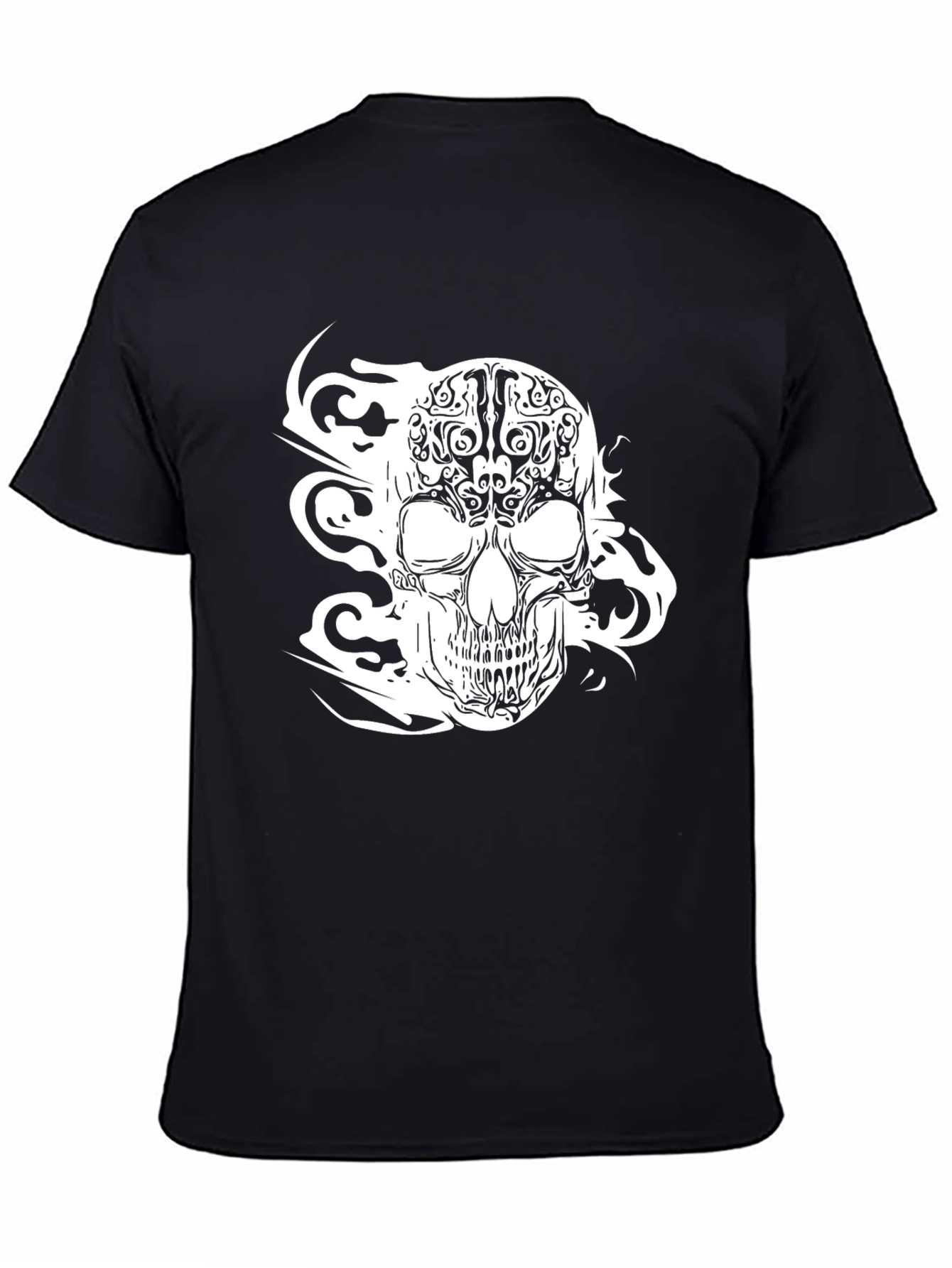 Skull Graphic Print Black T-Shirt