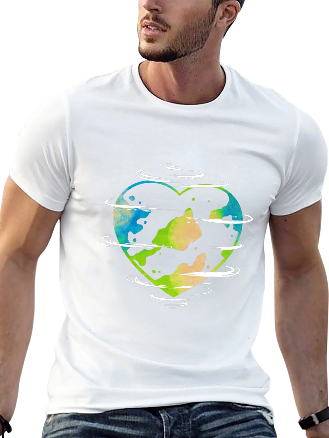 Earth Heart Graphic Tee - Eco-Friendly Design