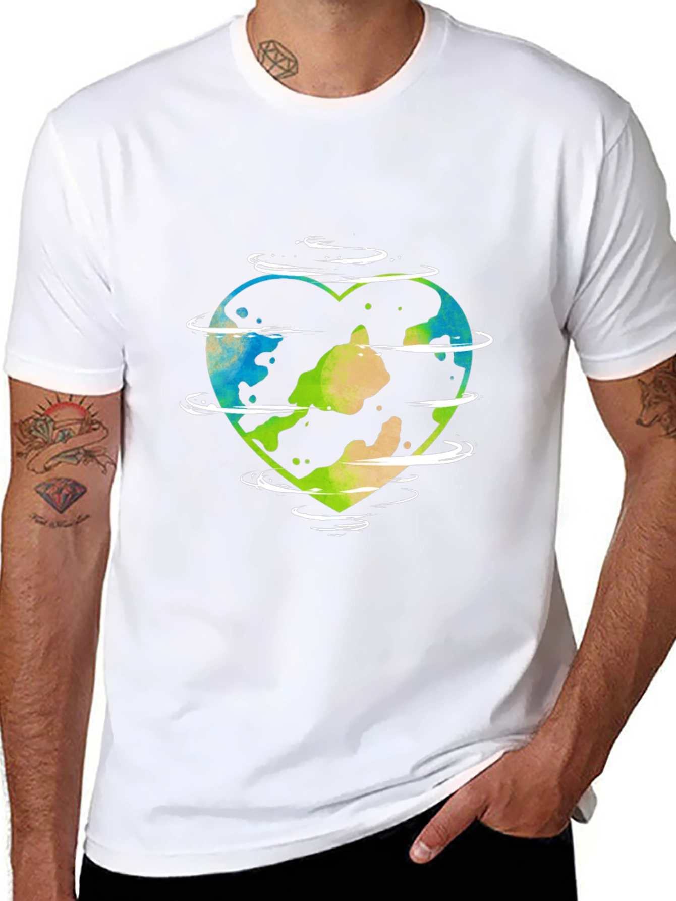 Earth Heart Graphic Tee - Eco-Friendly Design